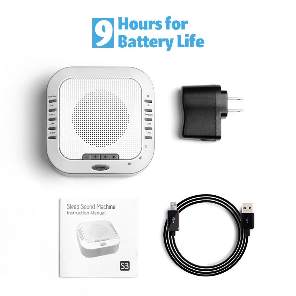 White Noise Machine,Premium Rechargeable Sleep Machines for Baby, Infants, Kids, Adults,Noise-Cancelling Device for Home, Office, with Natural Wind, Ocean Sound Effects, TFCard Supported