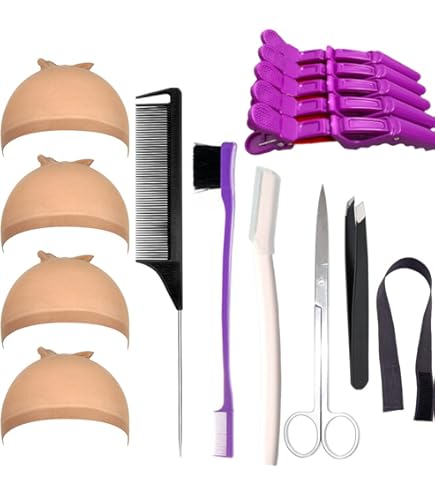 Wig kit Lacefront fulllace wig kit cap band shampo Amazon.com : Goiple 11 PCS Wig Kit for Lace Front Wigs for  main image 4