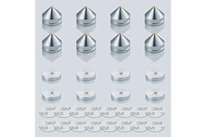 Pailvens Speaker Spikes Floor Protectors 8pcs, Shockproof Speaker Isolation Stand Feet for HiFi Amplifier, Subwoofer, DAC Recorder, Turntable, Cone Base Pad with Adhesive, Silver