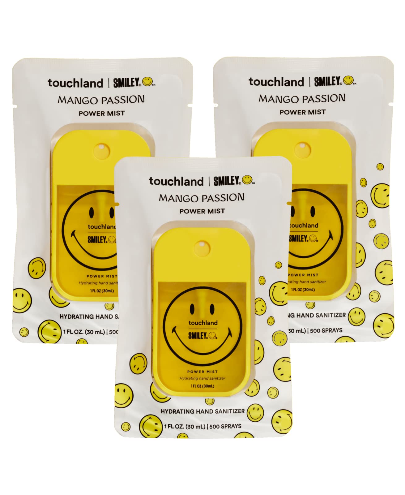 Touchland x Smiley® Hydrating Hand Sanitizer Spray, 3 x Limited