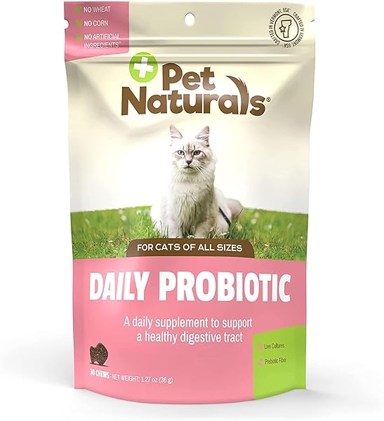 PET NATURALS DAILY PROBIOTIC SOFT CHEWS FOR CATS, DIGESTIVE AND IMMUNE SUPPORT SUPPLEMENT, 100 MILLION CFU PER CHEW, DUCK, 30 COUNT