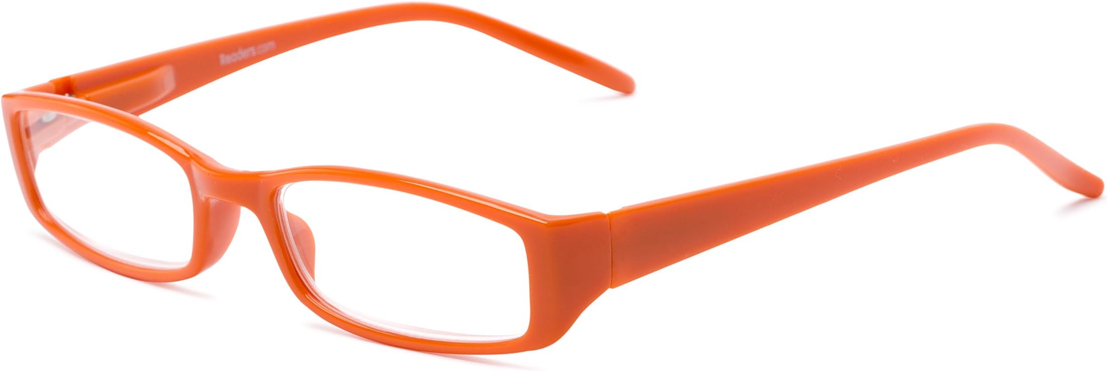 Readers Readers.com Reading Glasses: The Sophie, Plastic Rectangle Style for Women - Orange, 1.25