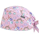 Scrub Caps Women, Double-Sided Printed Adjustable Women's Surgical Cap with Buttons, Breathable Design for Nurses and Doctors