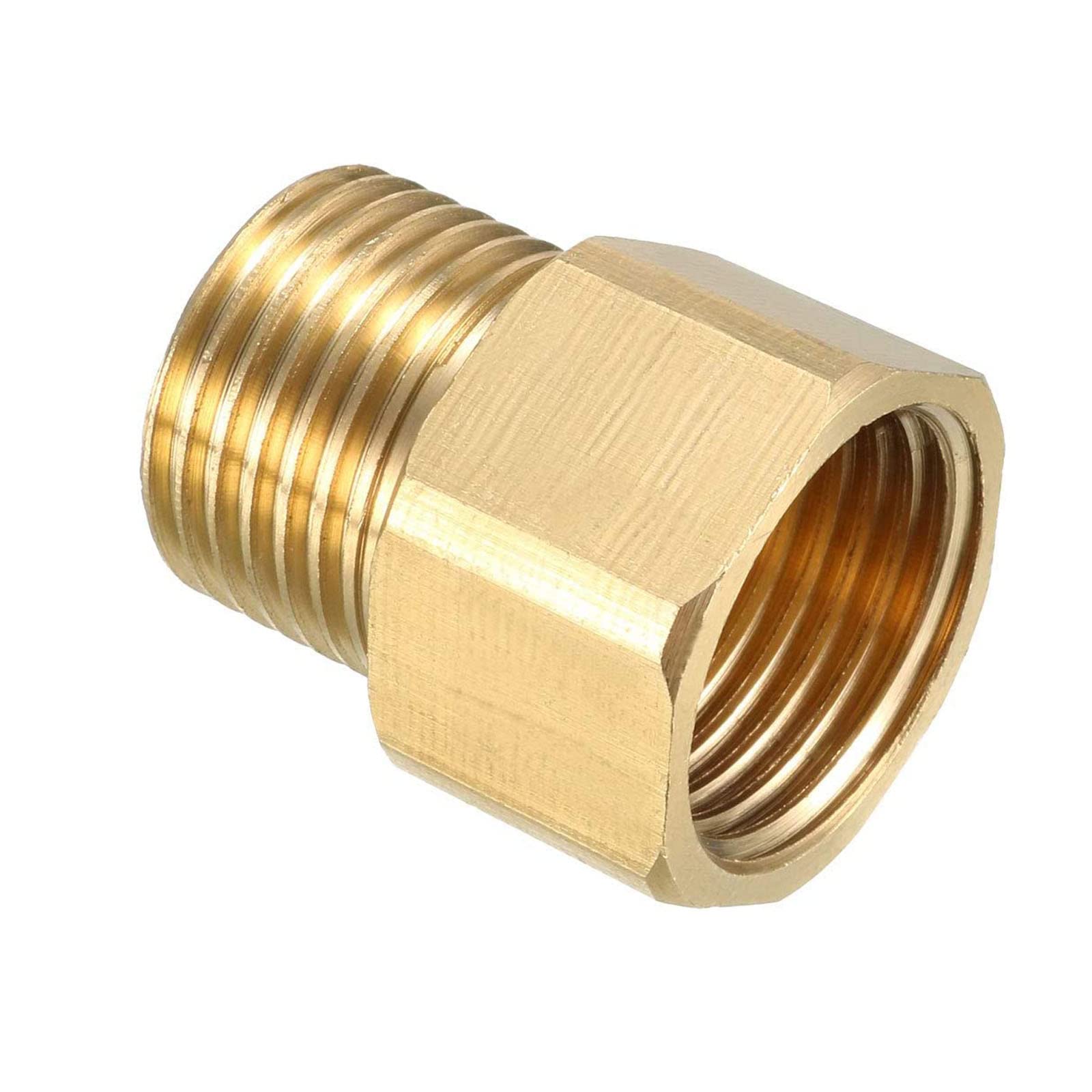 TOP-VIGOR Brass Threaded Pipe Fitting 1/2 PT Male x 1/2 PT Female Coupling, Brass Hose Connector for Connect Pipes