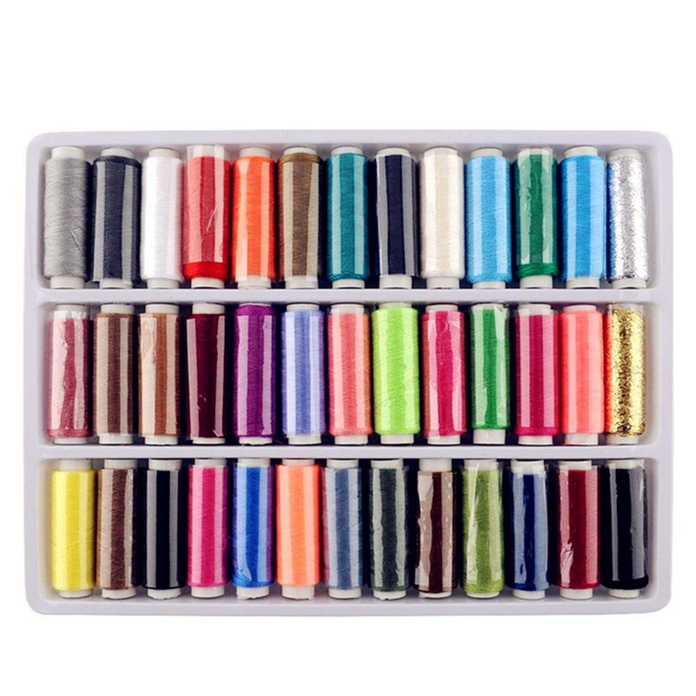 Sewing Thread, Thread for Sewing 39 Assorted Colour Polyester Sewing Supplies with Film for Sewing Machine Hand Stitching