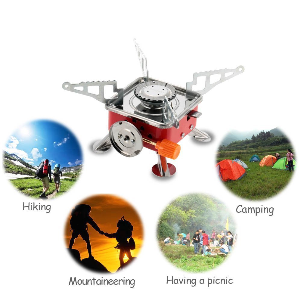 XUELIEE Ultralight Mini Portable Outdoor Backpacking Camping Stove with Piezo Ignition Stent