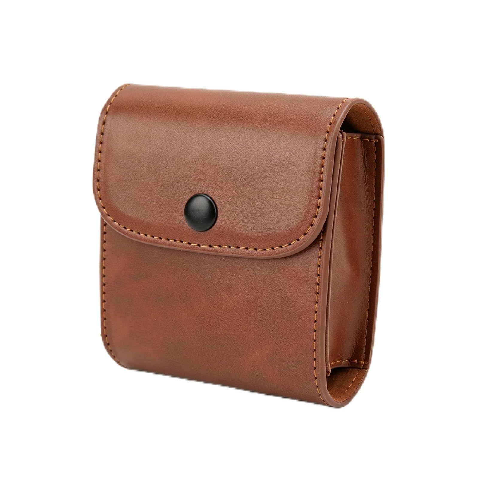 Annadue Mini Camera Photo Pouch Portable PU Leather Picture Storage Holder Case Camera Films Accessory for SQ10 Brown