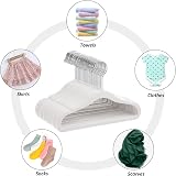 MangoKit Non-Slip Velvet Baby Hangers 28cm 15 Pack White 360° Hook view 3