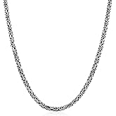 PDTJMTG 925 Sterling Silver Byzantine Chain 2.5MM Byzantine Link Chain Necklace Gift for Men Women 18, 20, 22, 24, 26 Inch