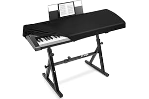 Explore Land Stretchy 61Keys Piano Keyboard Dust Cover with Music Stand Opening for Digital Electronic Piano(Black)