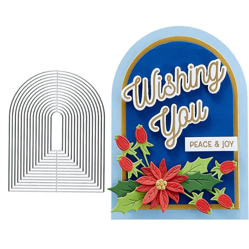 Arch Frame Metal Die Cuts, Arch Frame Cutting Dies Cut Stencils for DIY Scrapbooking Cards Decorative Embossing Paper Dies for Scrapbooking Card Making Album Arts Supplies