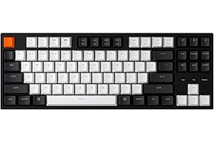 Keychron C1 TKL Mechanical Gaming Keyboard – Wired White LED Backlit Compact Keyboard with Tactile Mechanical Switches, Compatible with Mac & Windows