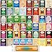 Twinings Hot Tea Sampler Gift Pack, 96 Count Assortment Includes Organic, Green, Black, Herbal, Earl Grey, English Breakfast, Decaf, Camomile, Chai Tea and More with By The Cup Honey Sticks