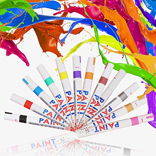 Jannyshop 12 pcs Waterproof Universal Permanent Paint Marker Pen for Car Tyre Tire Tread Rubber Metal - Thumbnail 2