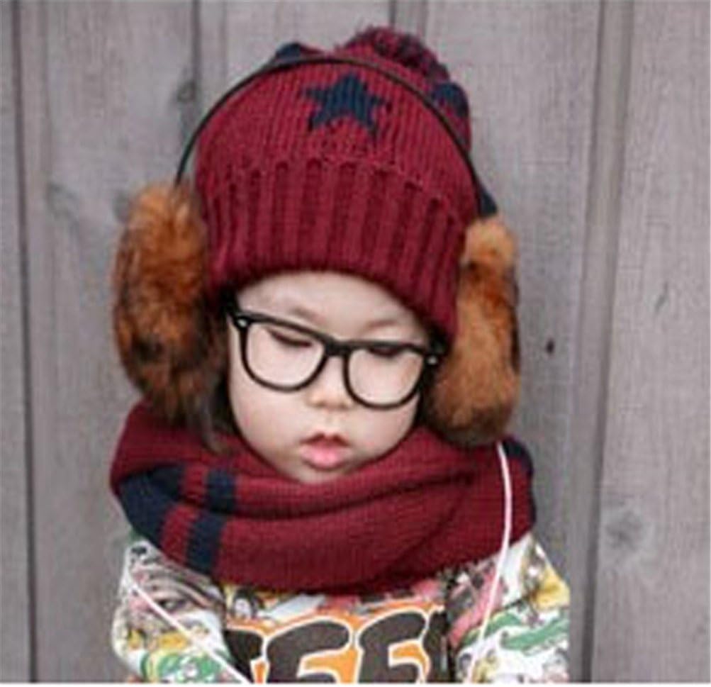 Blanche Lynn Baby Cute Star Hat with Scarf Set(without Earmuff) + Glove As a Gift