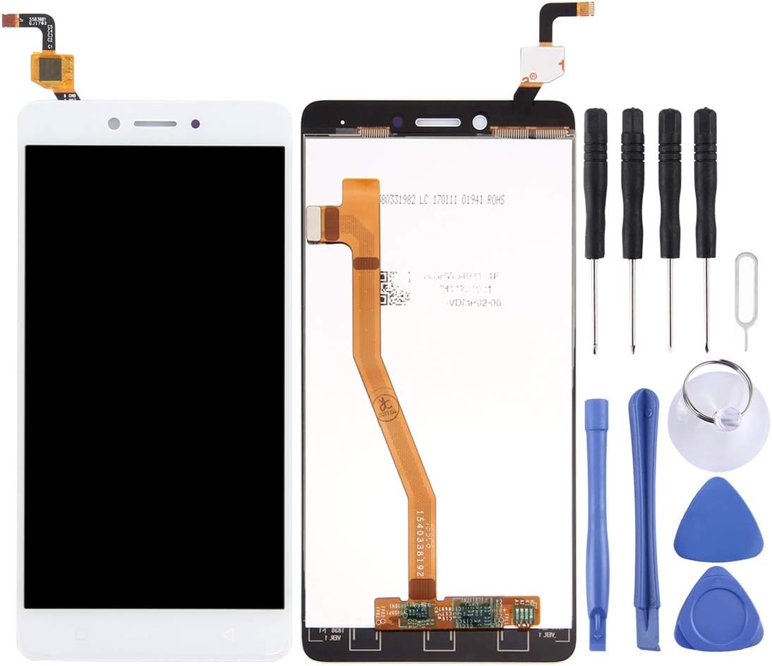 Mobile Phone Screen LCD Screen and Digitizer Full Assembly for Lenovo K6 Note(Black) (Color : White)