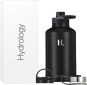 Hydrology Water Bottle Adventure Edition with 3 LIDS | Double Wall Vacuum Insulated Stainless Steel Wide Mouth | Hydro Sports Hot & Cold Flask | Leak Proof Sweat Free Thermos