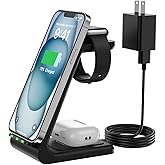 Wireless Charger for Apple Multiple Devices, 3 in 1 Fast Charging Station/Stand Compatible for iPhone 15/14/13/12/Pro Max/SE/