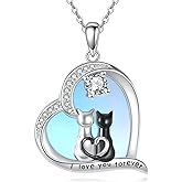 ONEFINITY Moonstone Necklace Gifts 925 Sterling Silver Cute Animal Jewelry for Women Heart Moonstone Gifts