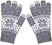 Chalier Womens Winter Warm Thick Knit Phone Texting Touch Screen Gloves Mittens, Gray, One Size