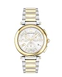 Ferragamo Ferragamo Legacy Collection Luxury Womens Watch Timepieces with a Two Tone Bracelet and Case Featuring a Silver Dial