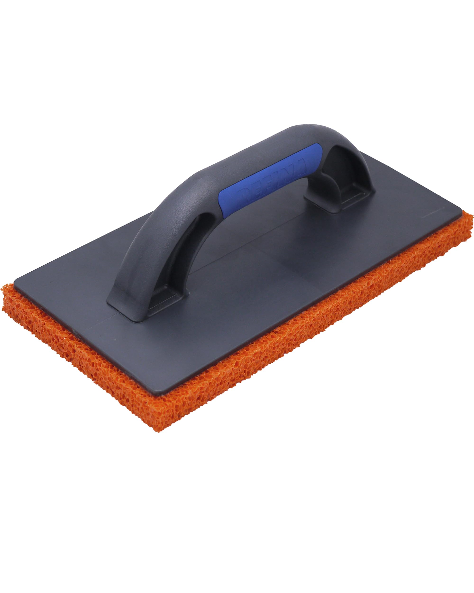 REFINA Medium Grain Rubber Sponge Float for Plastering, Rendering & Cement - 11 x 5.5" (280 x 140mm) Lightweight & Durable Sponge Float w/Ergonomic Handle - Removes Air Bubbles & Trowel Marks