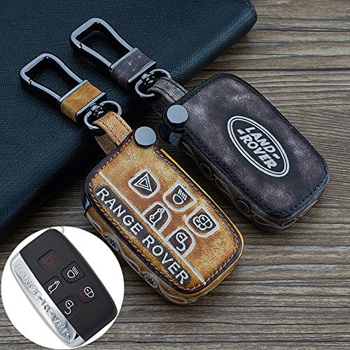 Protecting Bag Leather Smart Key Case Holder Cover Fit For Land Rover Range rover 5 Buttons Graffiti Painted Style (Black)