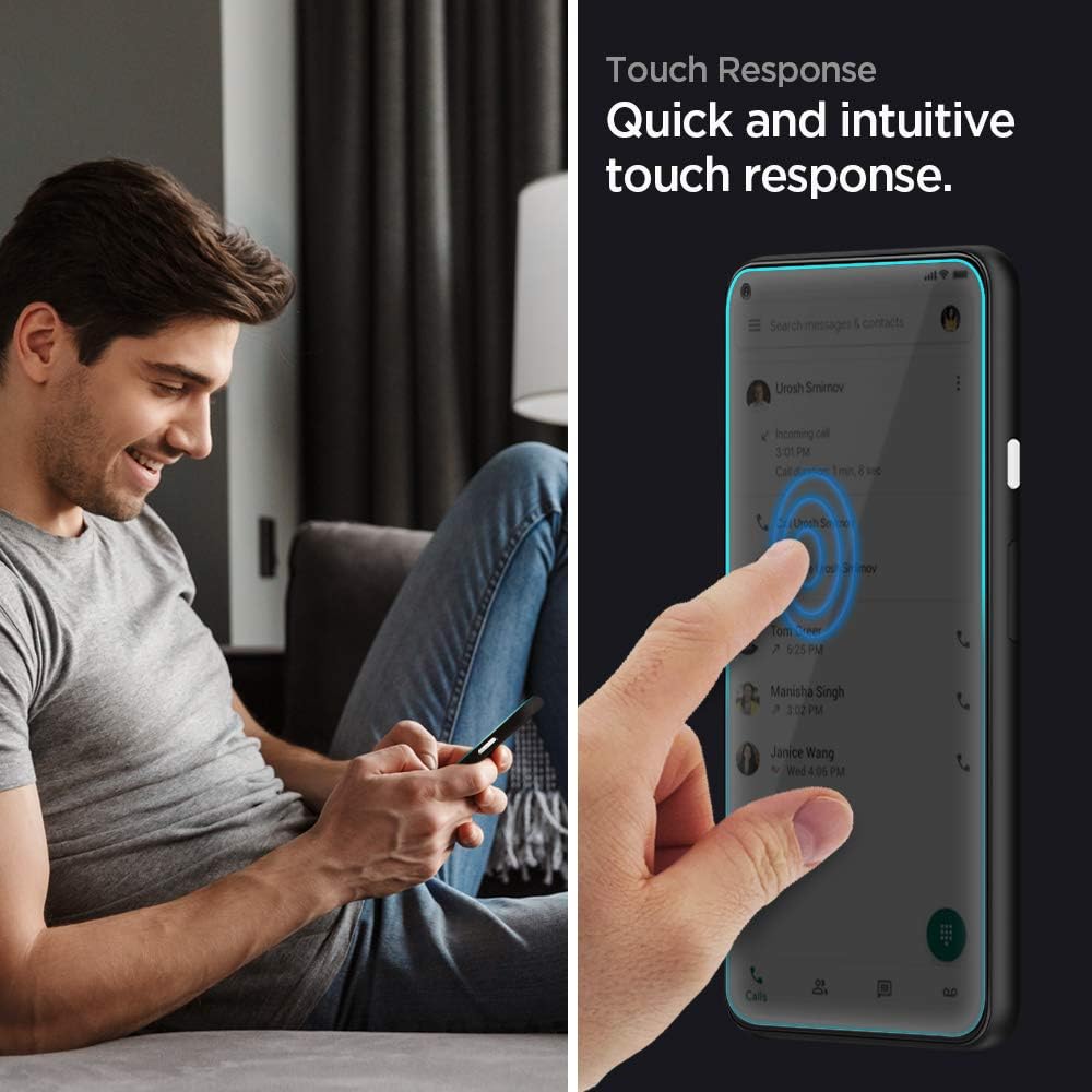 Spigen Tempered Glass Screen Protector [Glas.tR AlignMaster] Designed for Pixel 4a - 2 Pack/Case Friendly