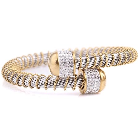 ZSML Mode Federdraht-Armband, Edelstahl Diamantstahl-Stahl Gitter Bangles Frauen Armbänder Schmuckgeschenk