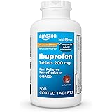 Amazon Basic Care Ibuprofen Tablets 200 mg, Pain Reliever/Fever Reducer, Body Aches, Headache, Arthritis Pain Relief and More