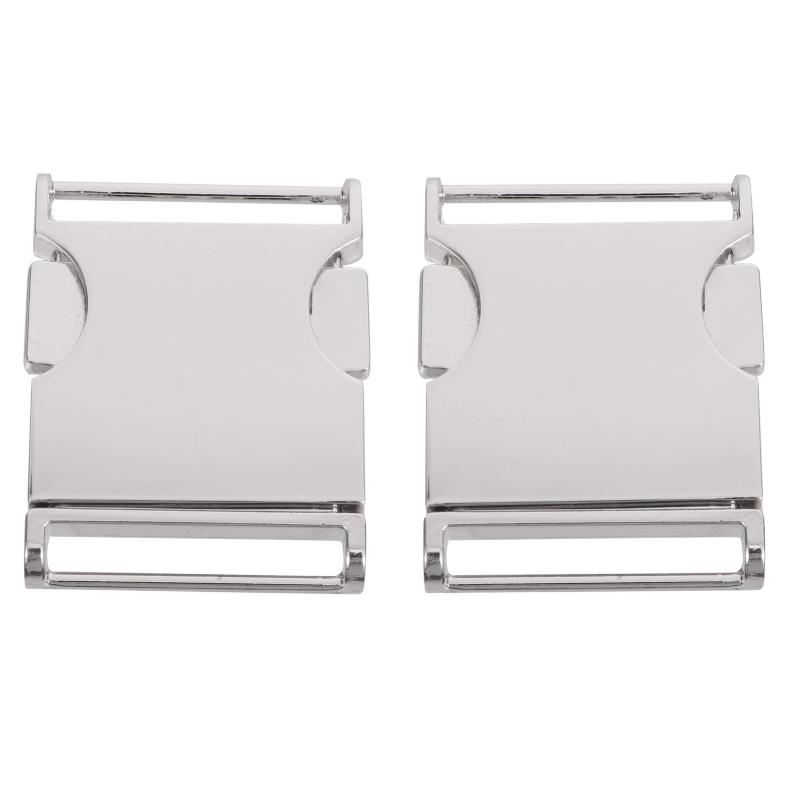 Amosfun 2pcs Quick Side Release Buckles Zinc Alloy Adjustable Webbing Buckles Clips for Clothing Coat Backpack Replacement Accessory (Silver 30MM)