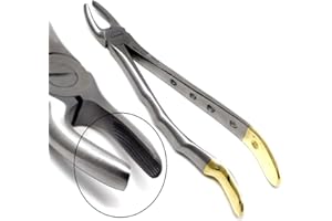 A2Z SCILAB Dental Extracting Extraction Serrated Forceps Mead MD2, 1st, 2nd, 3rd Molar, Premium Quality Gold Handle, Stainless Steel