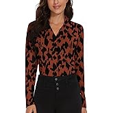 Soneven Womens Golf Polo Shirts 3/4 Long Sleeve V Neck Button Down Shirts Business Causal Work Blouses Tops