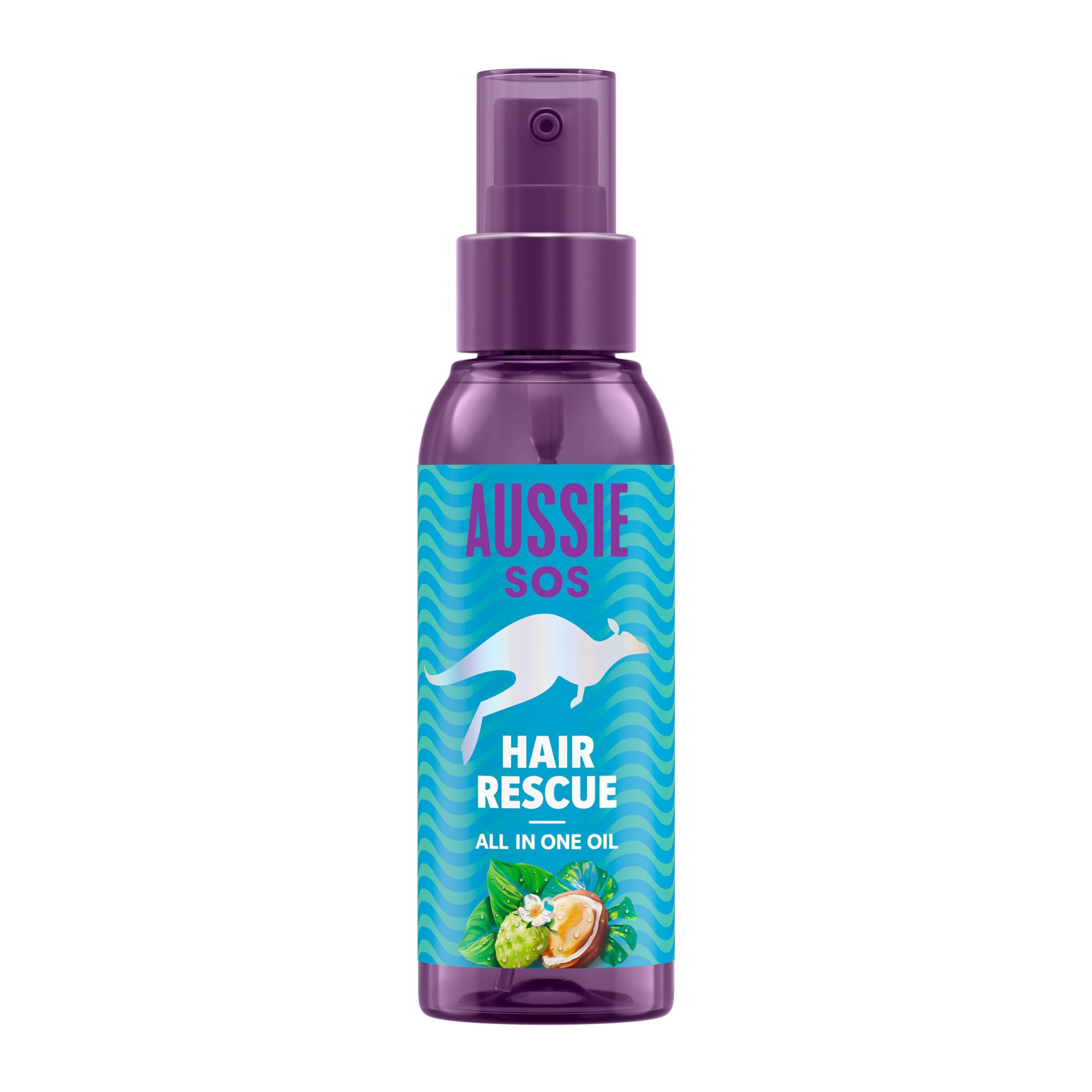 Aussie SOS Hair Rescue All In One Hair Oil 100ml to Detangle and Smoothen Hair While Helping Prevent Split Ends and Keeping Hair Hydrated For 100 Hours. Vegan Formula (Package may vary)
