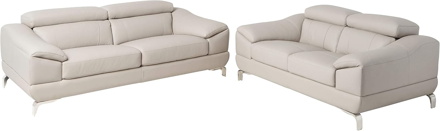 Amazon Com Cortesi Home Vegas Genuine Leather Sofa Loveseat Set