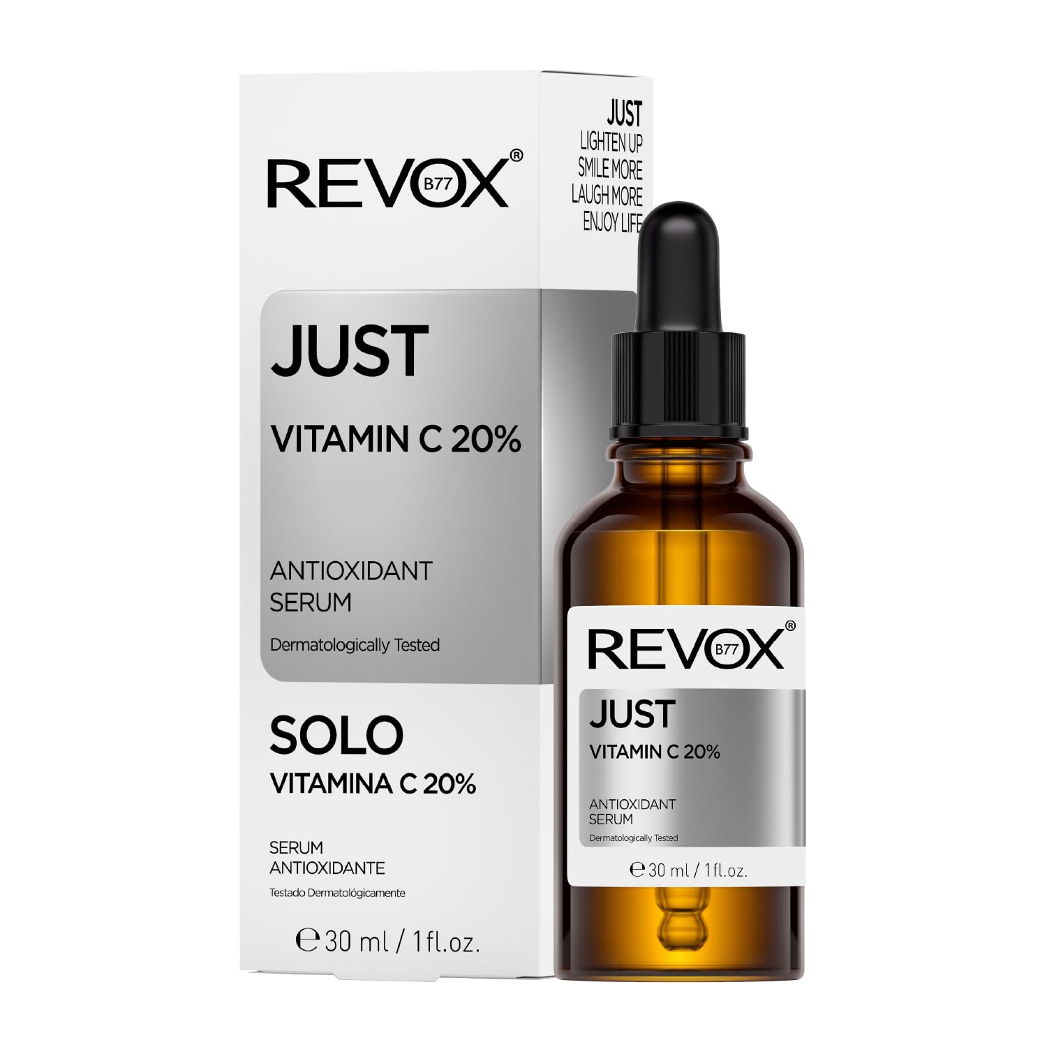 REVOX B77 - Just Vitamin C 20%, 30 ml, Vitamin C Facial Serum, Antioxidant, Brightens and Evens Skin Tone, Reduces Dark Spots and Signs of Aging, Protects Against Free Radicals