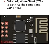 AZDelivery ESP8266 ESP-01S WiFi Transceiver Module 1MB Flash 80MHz Arduino Pi view 5
