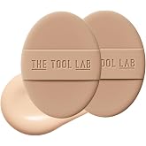 THE TOOL LAB Long-Lasting Tension Puff (Matte type, Oval) - Korean Olive Young Makeup Puff Sponge for Liquid Foundation Cushion Shading Blusher, 100% Pure Rubycell for Oil Control - 2.6 inch