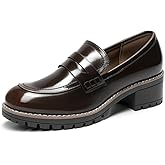 DREAM PAIRS Women's Platform Chunky Heeled Loafers, Womens Business Casual Shoes