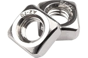 DGZ STORE 30pcs M10-1.5mm Stainless Steel Square Nuts ，Metric Coarse Thread