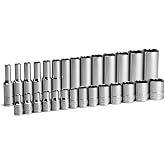 Capri Tools 1/4 in. Drive 12-Point Shallow and Deep Socket Set, Metric, 4 to 15 mm, 28-Piece
