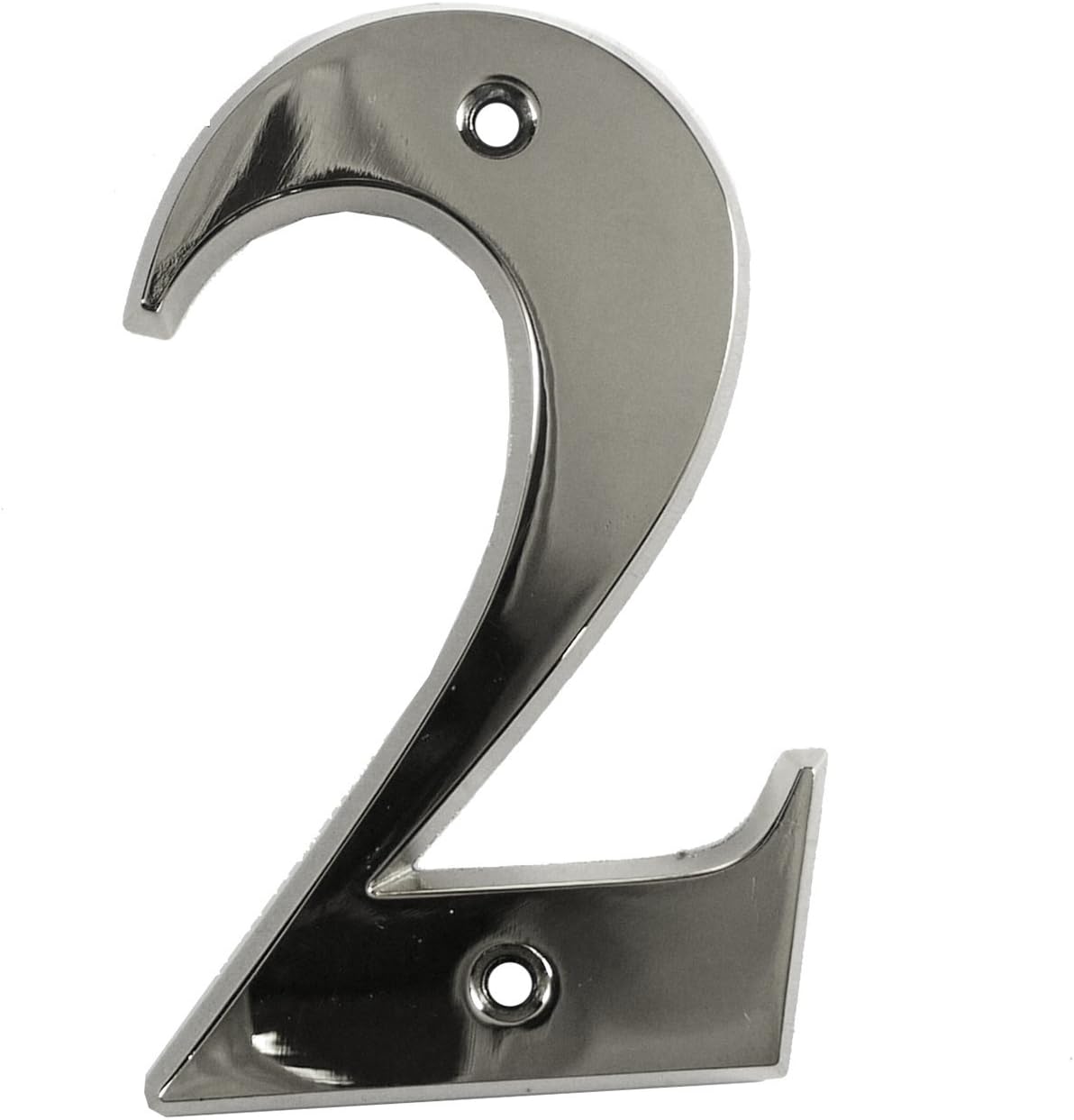 Beautiful 3 Inch Bevelled Edge Polished Chrome Door Number 2 Screw