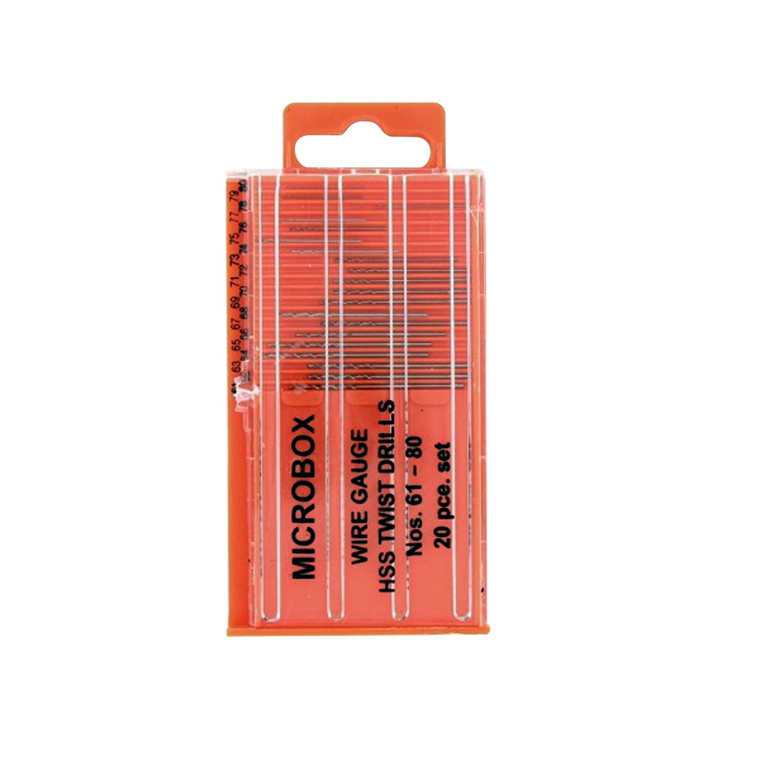 Jeweltool 61 - 80 mm Microbox Drill, Set of 20, Silver