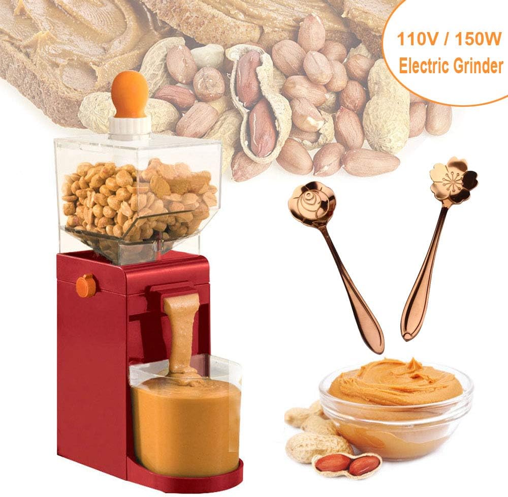 EKUEE 110V Electric Grinder,Electric Coffee Bean Grinder,500ML Portable Peanut Butter Maker Electric Grain Mills Grinder for Coffee Corn Peanut Cashews Hazelnuts