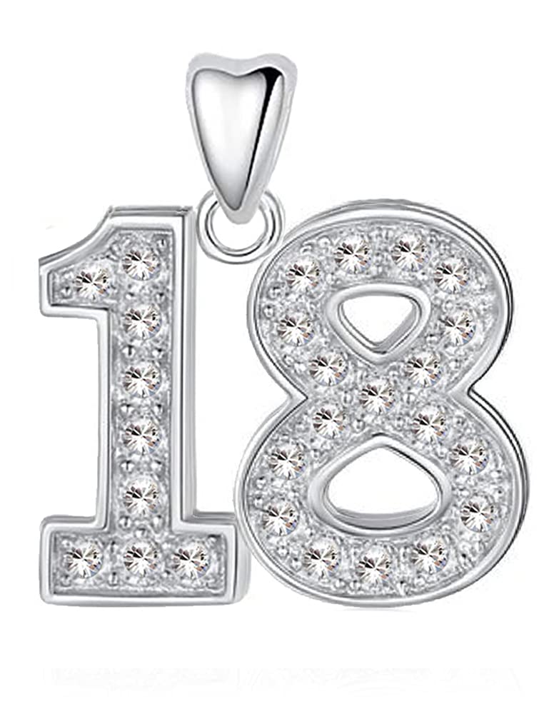18 Charm Bead 925 Sterling Silver for Pandora Moments Women's Charms Bracelet & Necklace - 18th Happy Birthday Her Girls Women - Gift Box