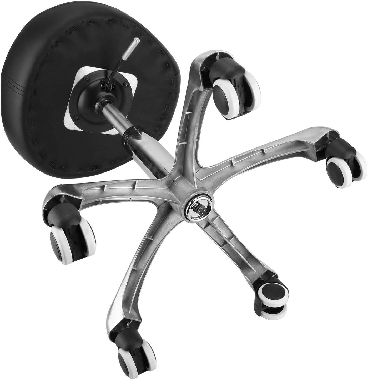 Geboor Hydraulic Saddle Stool with Wheels Rolling Adjustable Height for Clinic Dentist Spa Massage Medical Salons Studio (Black): Kitchen & Dining