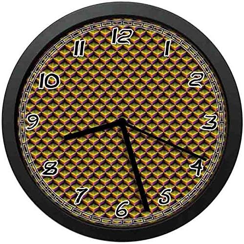 Amazon Com Striped Cubes 3d Style Futuristic Hipster Fashion Vibrant Colors Wall Clock Nice For Gift Or Office Home Unique Decorative Clock Wall Decor 12in With Frame Home Kitchen