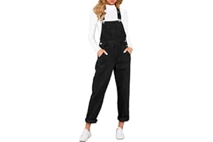 Vetinee Womens Classic Adjustable Straps Pockets Denim Bib Overalls Jeans Pants