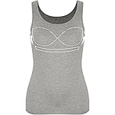 Tank Top with Built in Bra Cup for Women Casual Wide Strap Sleevless Layer Camisole Yoga Top Pack S-3XL