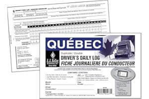 Quebec Driver's Daily Log Book 10-pk. - Bilingual, Book Format, 2-Ply with Carbon, 8.5" x 5.5", 31 Sets of Forms Per Log Book